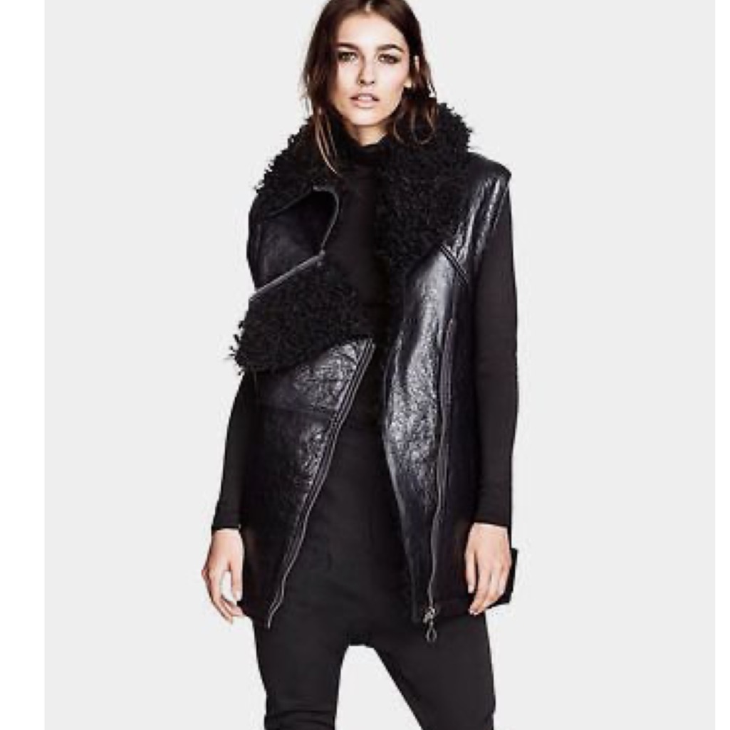H&M Autumn 2013 Oversized Leather Moto Vest